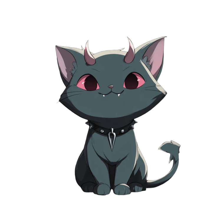 Evil Cute Kitty Vinyl Car Decal Sticker – Waterproof & UV-Resistant 3.4133333333333336"