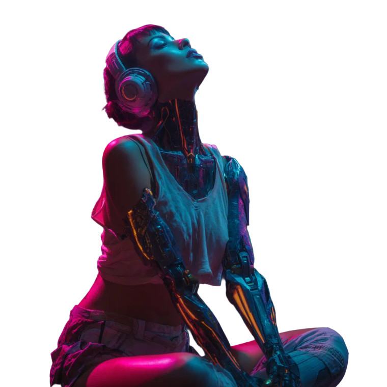 Latina Cyborg Woman Vinyl Car Decal Sticker – Waterproof & UV-Resistant 6.826666666666667"