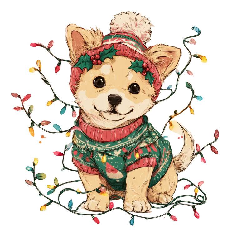 Festive Anime Puppy Vinyl Car Decal Sticker – Waterproof & UV-Resistant 3.4133333333333336"