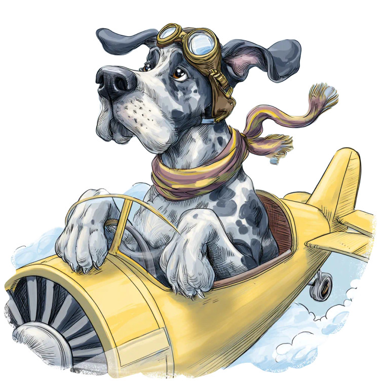 Pilot Great Dane Vinyl Car Decal Sticker – Waterproof & UV-Resistant 6.826666666666667"