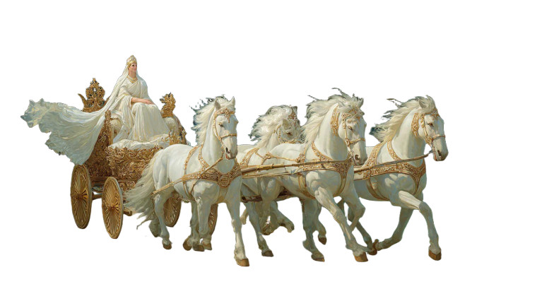 Persian Goddess' Chariot Vinyl Car Decal Sticker – Waterproof & UV-Resistant 2.72"