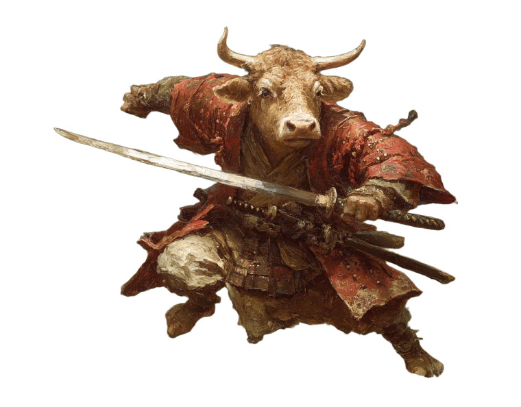 Samurai Cow Vinyl Car Decal Sticker – Waterproof & UV-Resistant 3.253333333333333