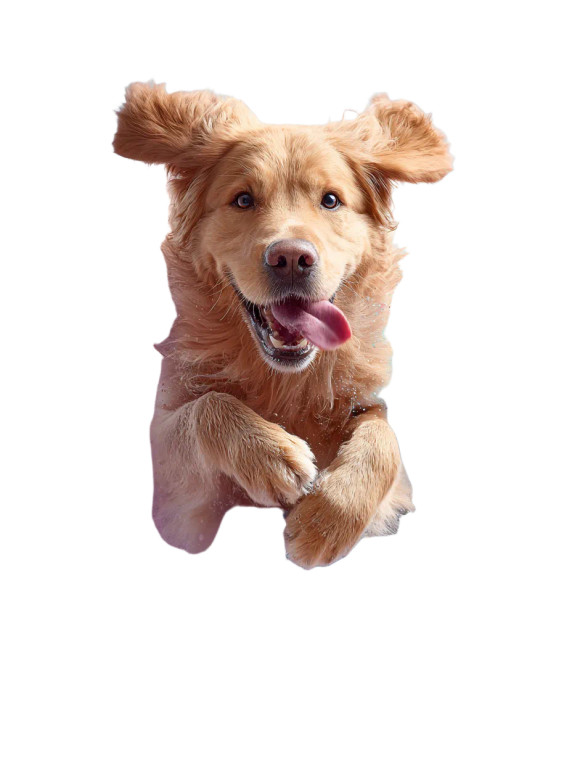 Jumping Golden Retriever Vinyl Car Decal Sticker – Waterproof & UV-Resistant 8.213333333333333"