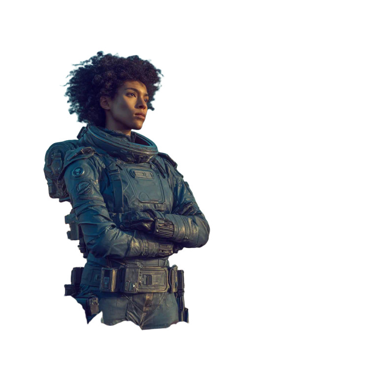 Space Soldier Woman Vinyl Car Decal Sticker – Waterproof & UV-Resistant 6.826666666666667"
