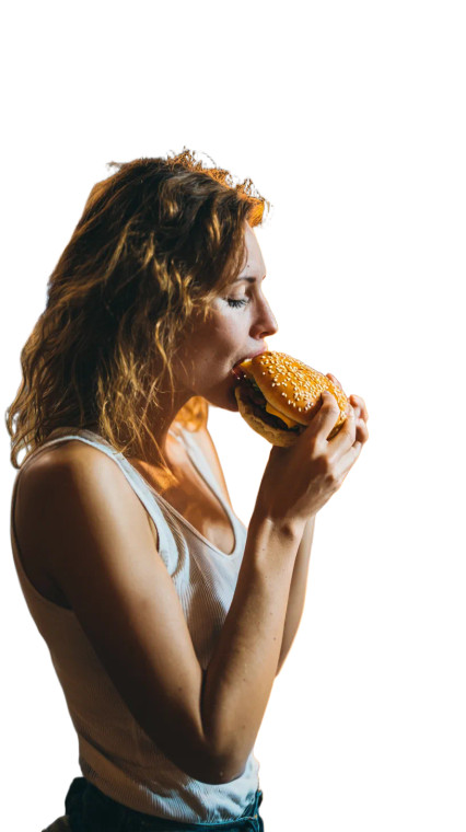 Happy Burger Bite V2 Vinyl Car Decal Sticker – Waterproof & UV-Resistant 9.706666666666667"