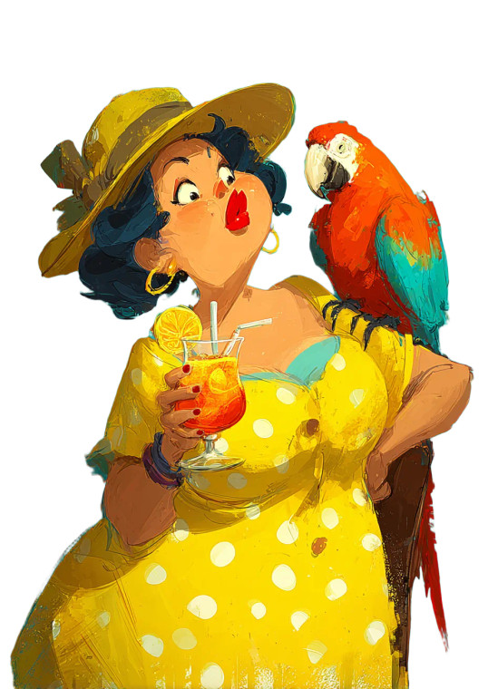 Happy Lady With Parrot Vinyl Car Decal Sticker – Waterproof & UV-Resistant 4.373333333333333"