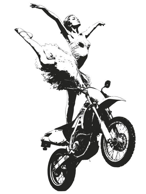 Banksy Ballerina Stunt Vinyl Car Decal Sticker – Waterproof & UV-Resistant 8.213333333333333"