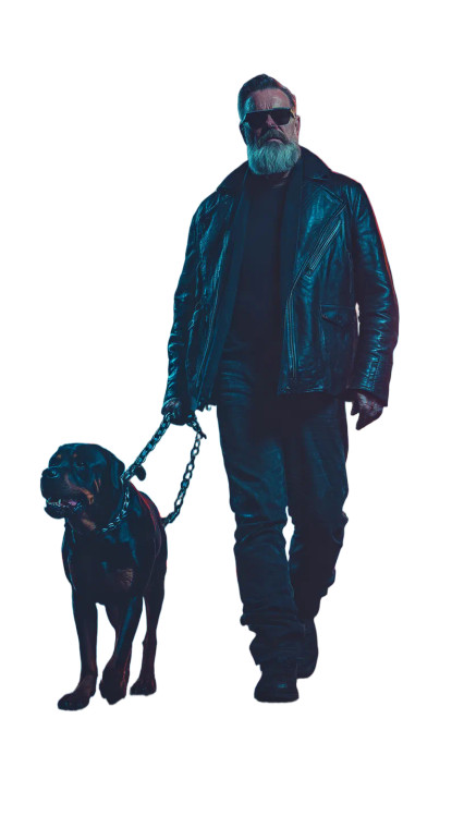 Gangster With Rottweiler V2 Vinyl Car Decal Sticker – Waterproof & UV-Resistant 4.8533333333333335"