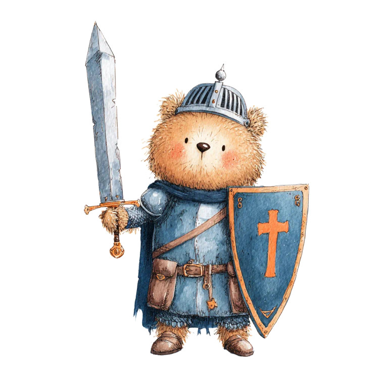 Knight Teddy Bear Vinyl Car Decal Sticker – Waterproof & UV-Resistant 3.4133333333333336"