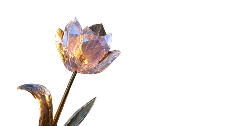 Glowing Crystal Tulip Vinyl Car Decal Sticker – Waterproof & UV-Resistant 5.4