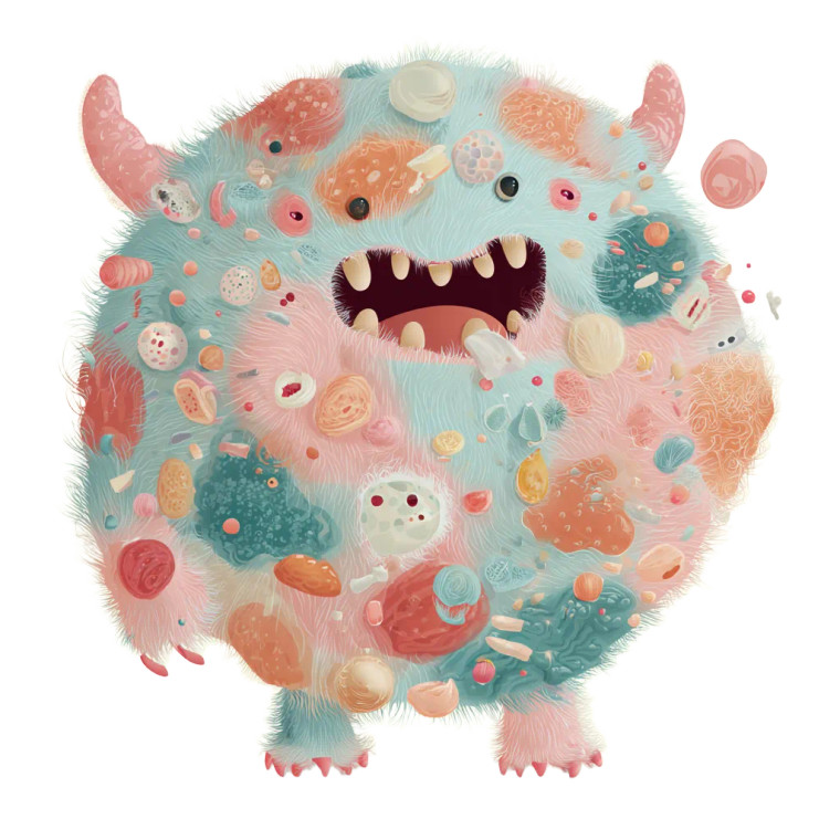 Cute Microbe Monster V2 Vinyl Car Decal Sticker – Waterproof & UV-Resistant 3.4133333333333336"