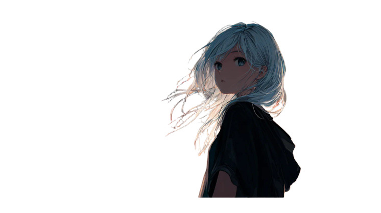 Silver Haired Anime Girl Vinyl Car Decal Sticker – Waterproof & UV-Resistant 5.4