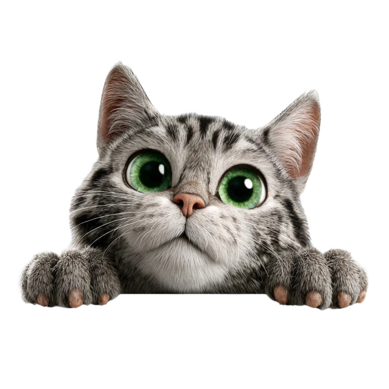 Curious Tabby Cat V6 Vinyl Car Decal Sticker – Waterproof & UV-Resistant 3.4133333333333336"