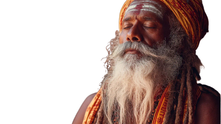 Meditating Saddhu Vinyl Car Decal Sticker – Waterproof & UV-Resistant 2.72"