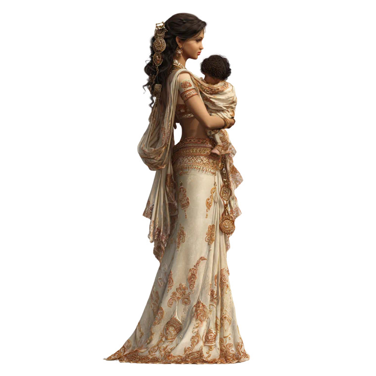 Ancient Indian Lady Vinyl Car Decal Sticker – Waterproof & UV-Resistant 3.4133333333333336"