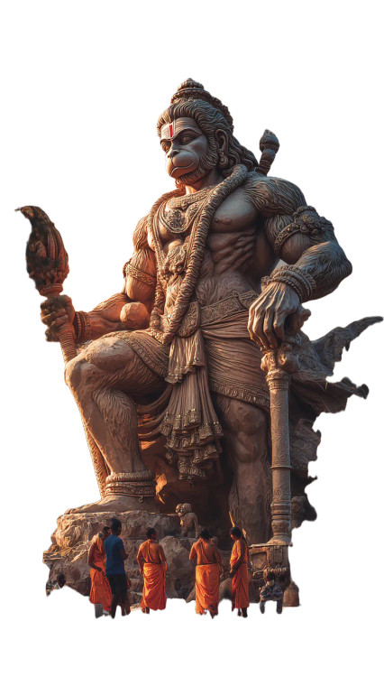 Giant Hanuman Statue Vinyl Car Decal Sticker – Waterproof & UV-Resistant 4.8533333333333335"