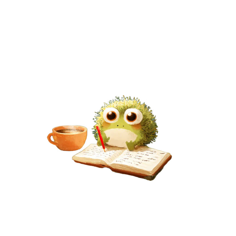 Tiny Frog Writer Vinyl Car Decal Sticker – Waterproof & UV-Resistant 6.826666666666667"