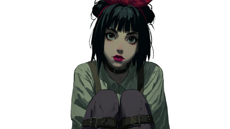 Psychotic Anime Girl V3 Vinyl Car Decal Sticker – Waterproof & UV-Resistant 2.72"