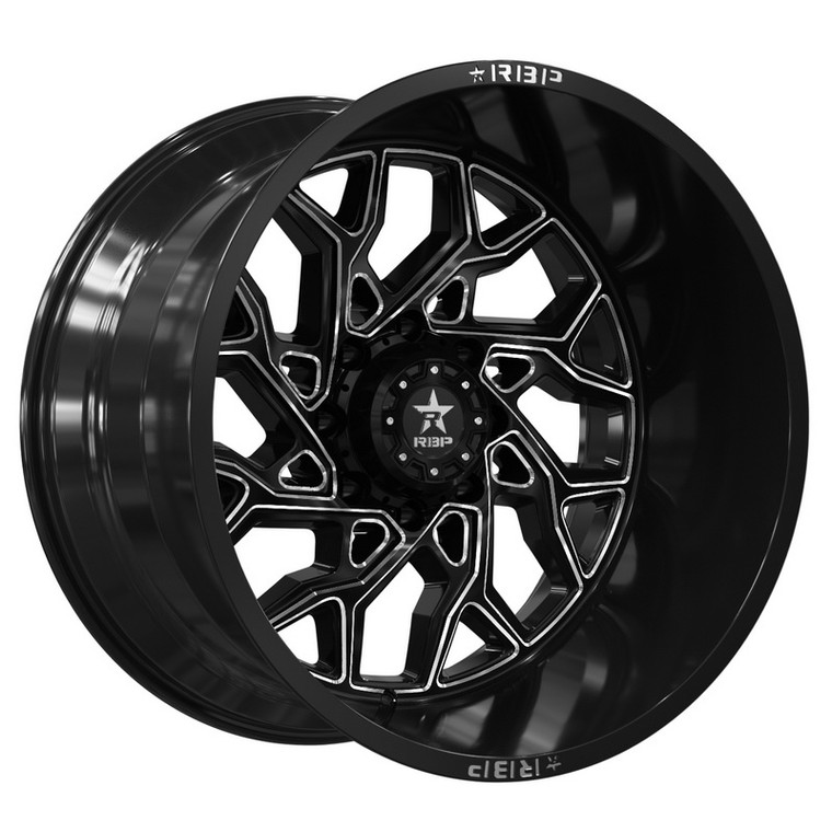 RBP 80R Scorpion Wheel | 24x14 Gloss Black With Machined Groove | TPMS Compatible, 3200lb Load Capacity