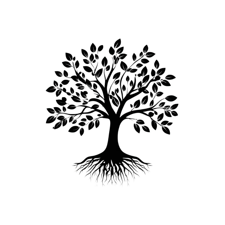 Black Vector Tree Vinyl Car Decal Sticker – Waterproof & UV-Resistant 3.4133333333333336"