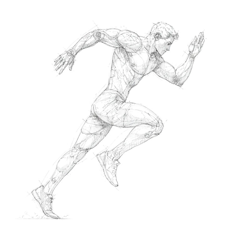 Running Sketch Vinyl Car Decal Sticker – Waterproof & UV-Resistant 6.826666666666667"