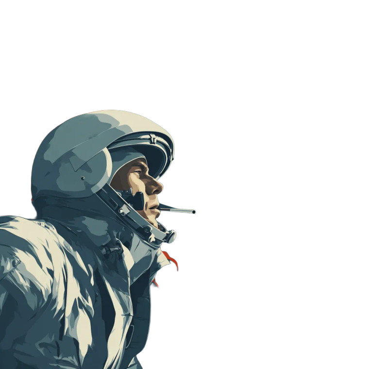 Gagarin And Rocket Vinyl Car Decal Sticker – Waterproof & UV-Resistant 3.4133333333333336"