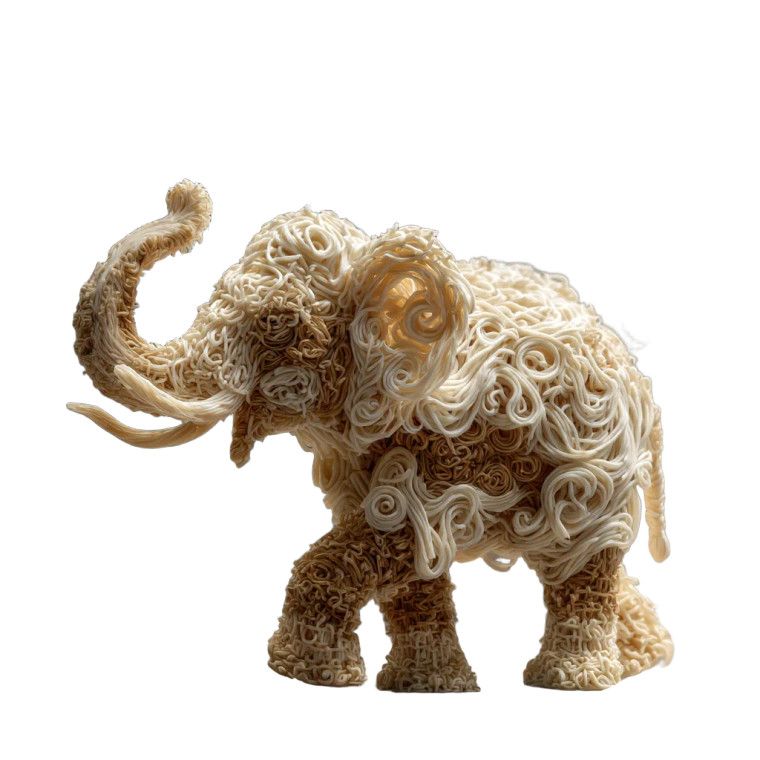 Thai Noodle Elephant Vinyl Car Decal Sticker – Waterproof & UV-Resistant 3.4133333333333336"