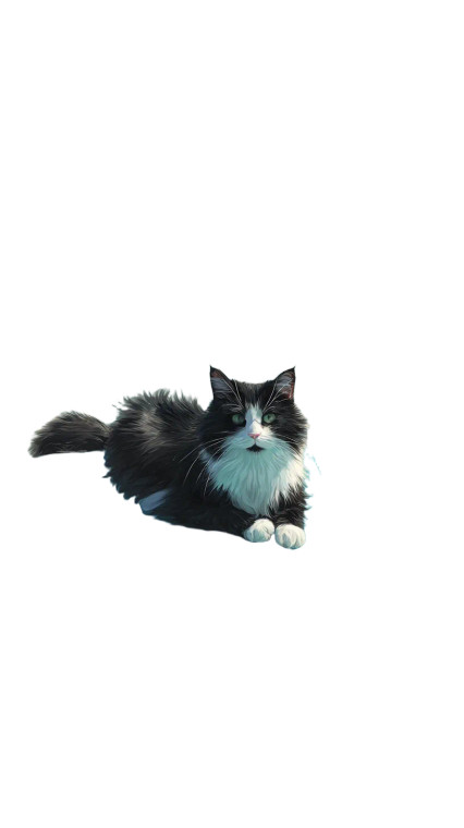 Fluffy Tuxedo Cat Vinyl Car Decal Sticker – Waterproof & UV-Resistant 4.8533333333333335"