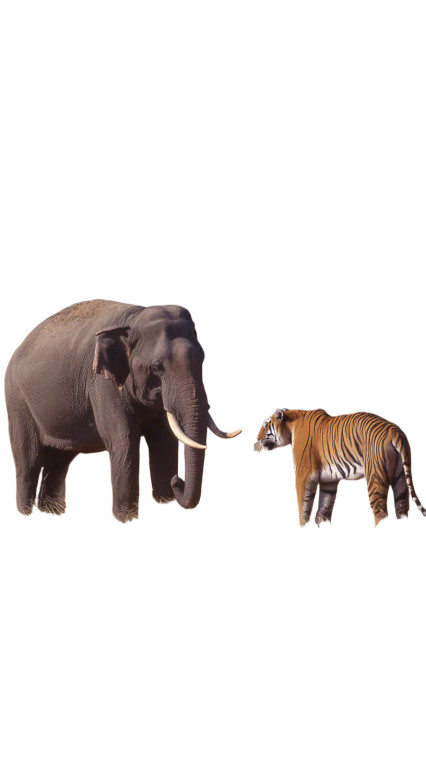 Elephant Vs Tiger Vinyl Car Decal Sticker – Waterproof & UV-Resistant 9.706666666666667"
