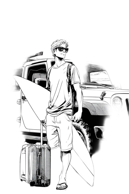Surfing Adventure Vinyl Car Decal Sticker – Waterproof & UV-Resistant 4.4