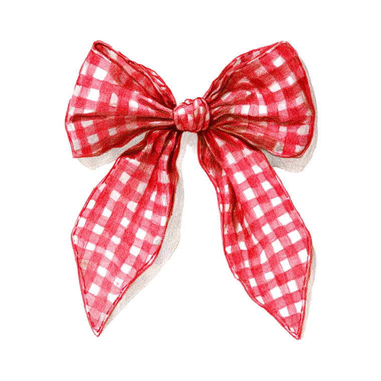 Red Gingham Bow Vinyl Car Decal Sticker – Waterproof & UV-Resistant 6.826666666666667"