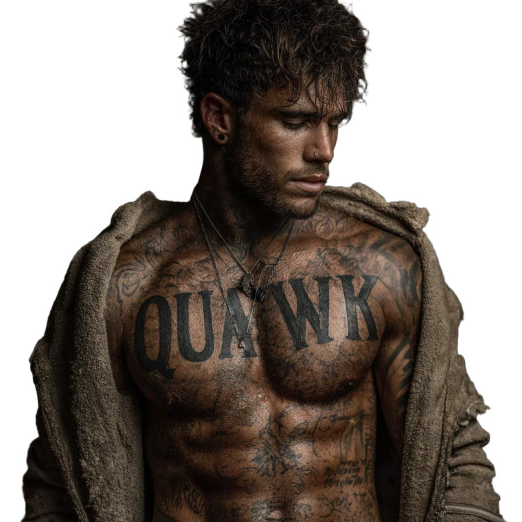 Tattooed Male Model V3 Vinyl Car Decal Sticker – Waterproof & UV-Resistant 3.4133333333333336"
