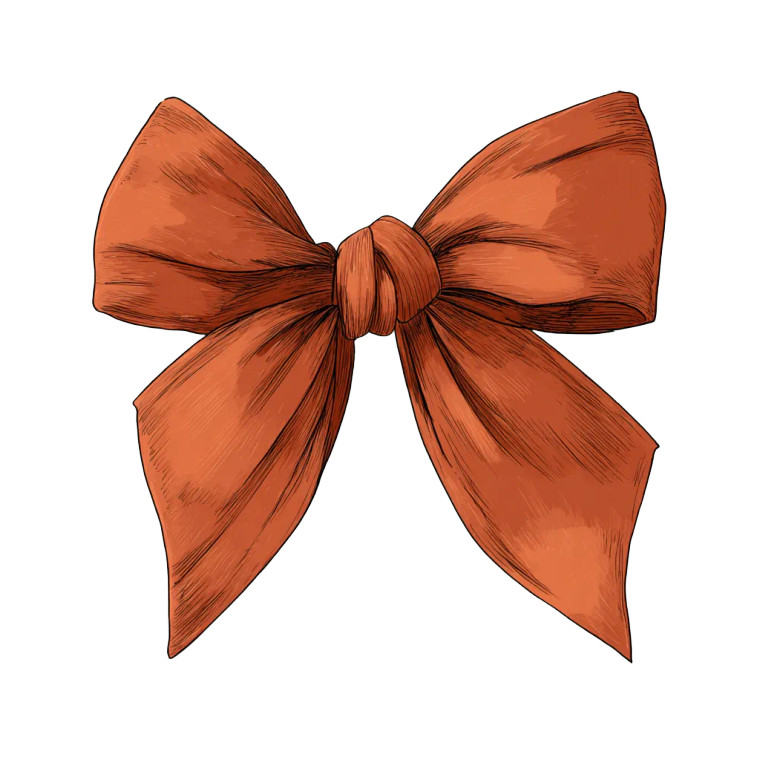 Rust Coquette Bow Vinyl Car Decal Sticker – Waterproof & UV-Resistant 3.4133333333333336"