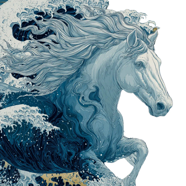 Oceanic Stallion Vinyl Car Decal Sticker – Waterproof & UV-Resistant 3.4133333333333336"