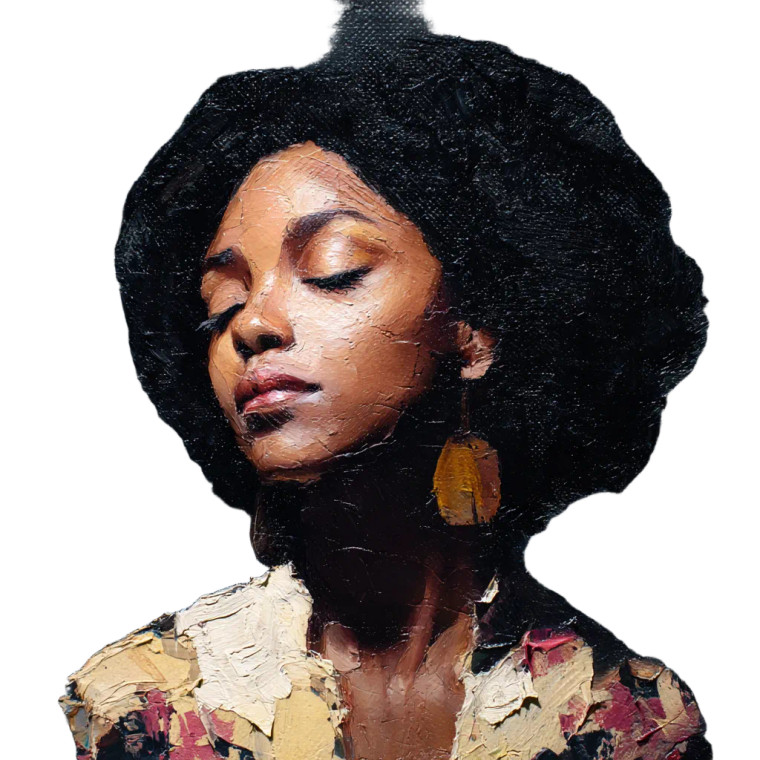 Black Woman Portrait V10 Vinyl Car Decal Sticker – Waterproof & UV-Resistant 3.4133333333333336"