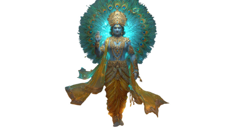 Divine Lord Krishna V19 Vinyl Car Decal Sticker – Waterproof & UV-Resistant 2.72"