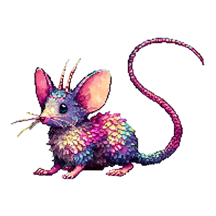 Fantasy Pixel Mouse Vinyl Car Decal Sticker – Waterproof & UV-Resistant 3.4133333333333336"
