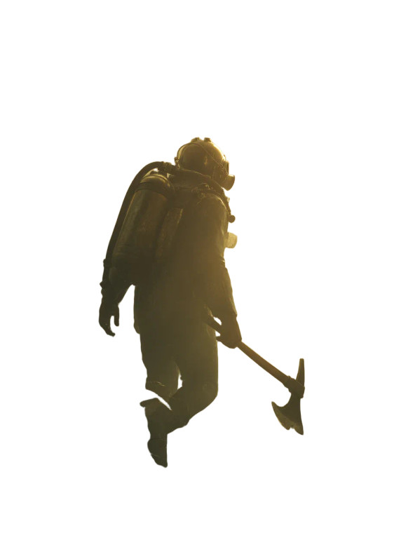Old Diver Walking Vinyl Car Decal Sticker – Waterproof & UV-Resistant 8.213333333333333"