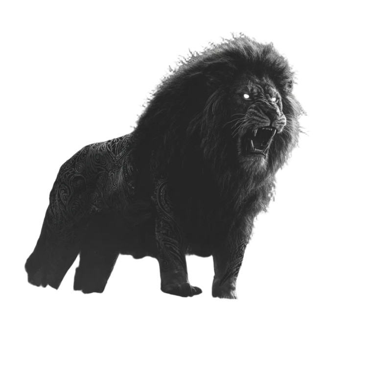 Majestic Black Lion V2 Vinyl Car Decal Sticker – Waterproof & UV-Resistant 3.4133333333333336"
