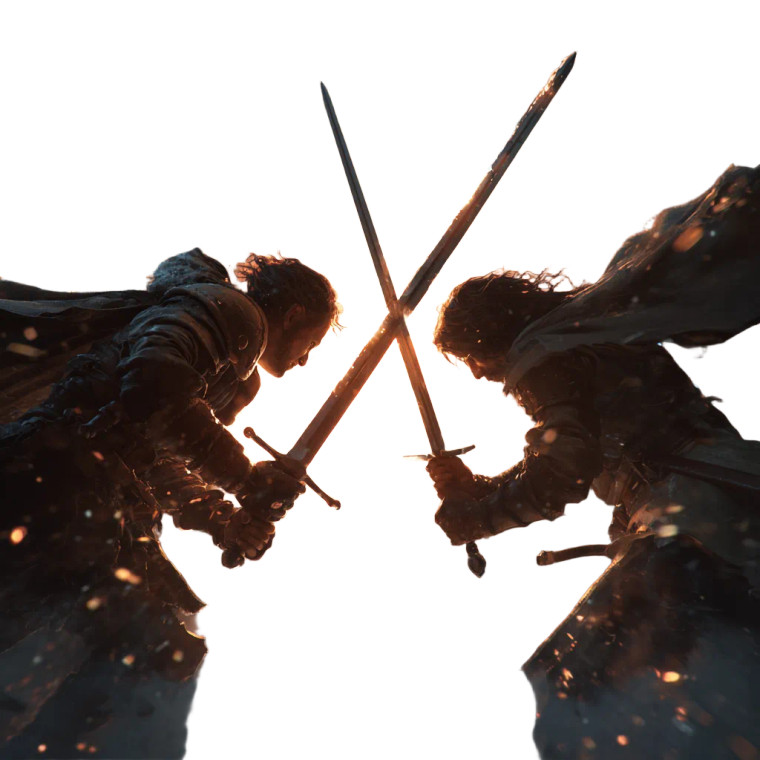 Sword Clash Duel Vinyl Car Decal Sticker – Waterproof & UV-Resistant 3.4133333333333336"