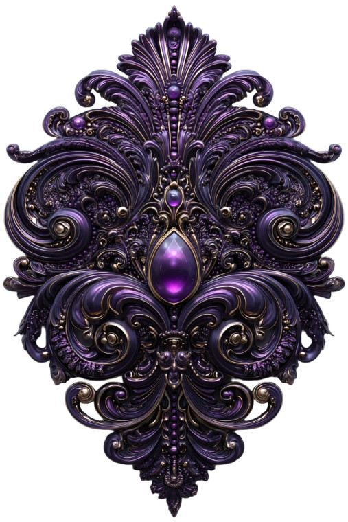 Baroque Purple Ornaments Vinyl Car Decal Sticker – Waterproof & UV-Resistant 8.96"