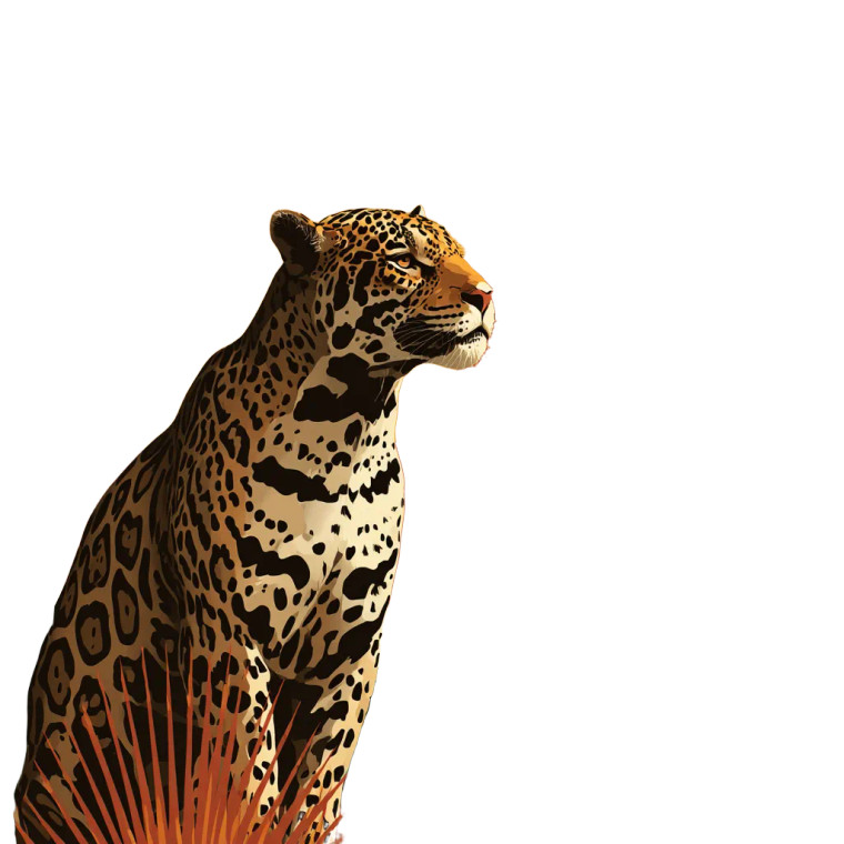 Jaguar And Cactus Vinyl Car Decal Sticker – Waterproof & UV-Resistant 3.4133333333333336"
