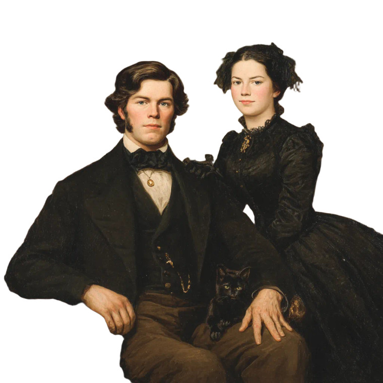 Victorian Portrait Couple V2 Vinyl Car Decal Sticker – Waterproof & UV-Resistant 6.826666666666667"