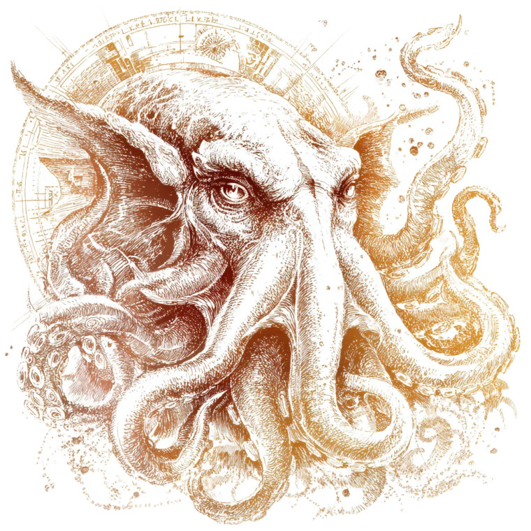 Stylized Elephant Kraken Vinyl Car Decal Sticker – Waterproof & UV-Resistant 6.826666666666667"