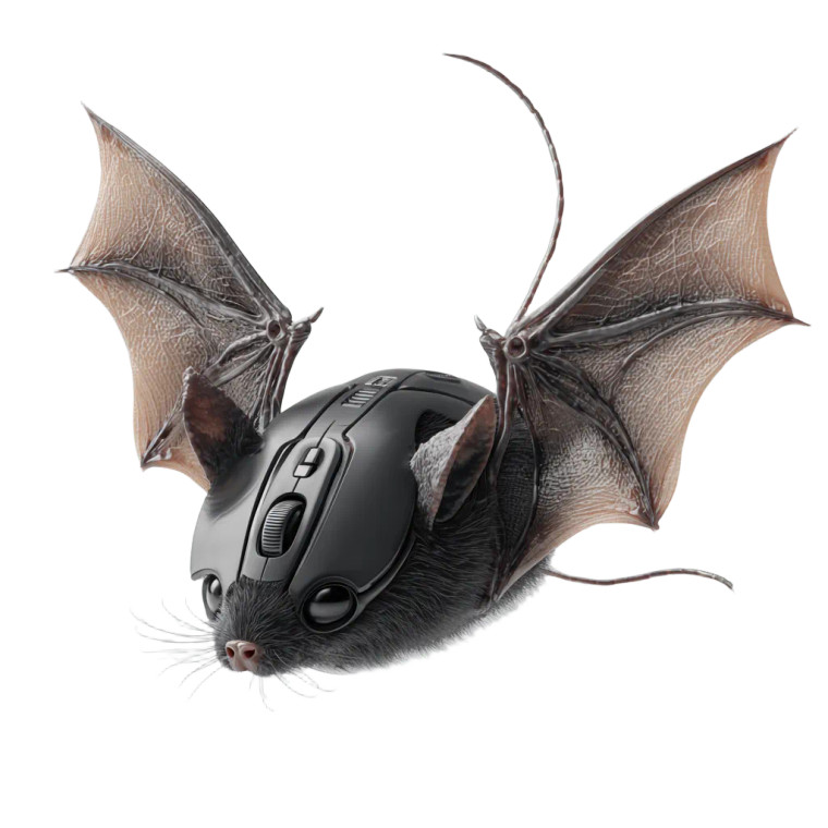 Bat-Winged Mouse Vinyl Car Decal Sticker – Waterproof & UV-Resistant 3.4133333333333336"