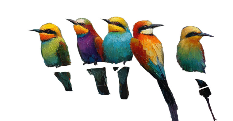 Colorful Birds Painting Vinyl Car Decal Sticker – Waterproof & UV-Resistant 2.6133333333333333"