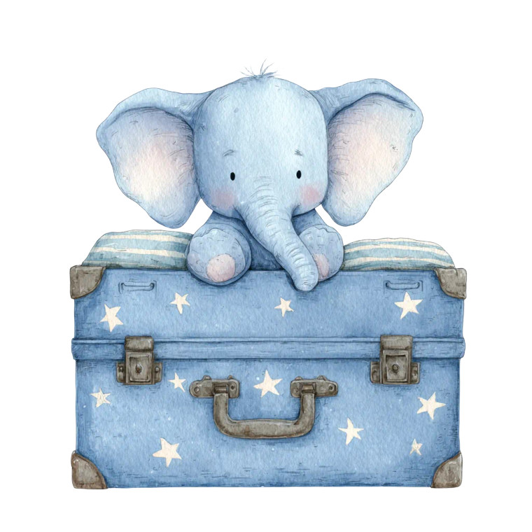 Blue Elephant Suitcase V2 Vinyl Car Decal Sticker – Waterproof & UV-Resistant 3.4133333333333336"