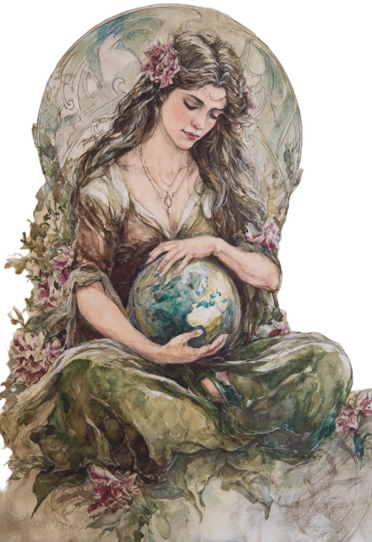 Goddess Gaia Painting Vinyl Car Decal Sticker – Waterproof & UV-Resistant 4.426666666666667"