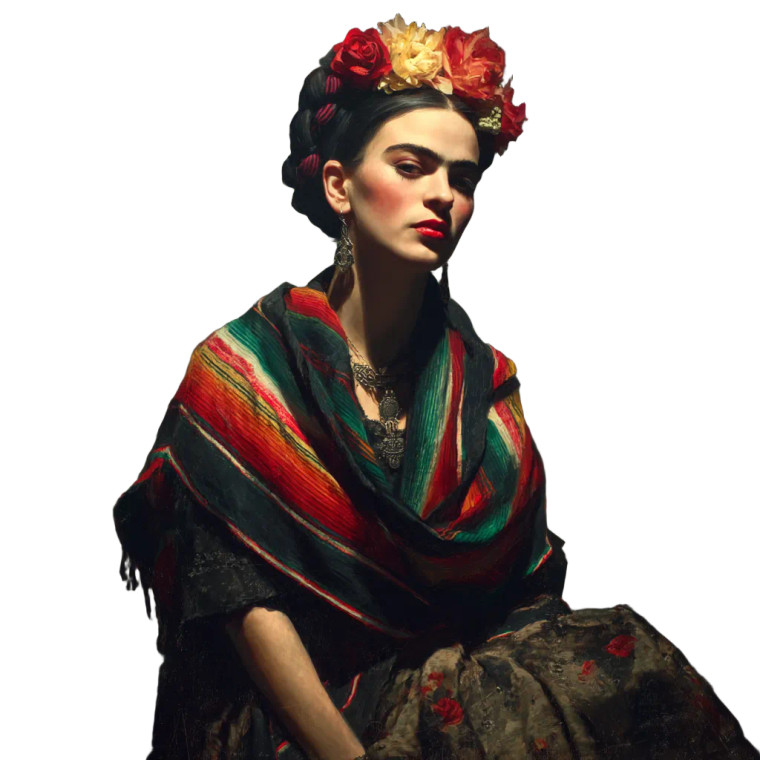 Moody Frida Kahlo Vinyl Car Decal Sticker – Waterproof & UV-Resistant 6.826666666666667"
