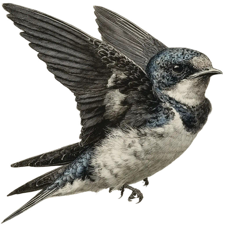 Swallow In Flight V3 Vinyl Car Decal Sticker – Waterproof & UV-Resistant 3.4133333333333336"